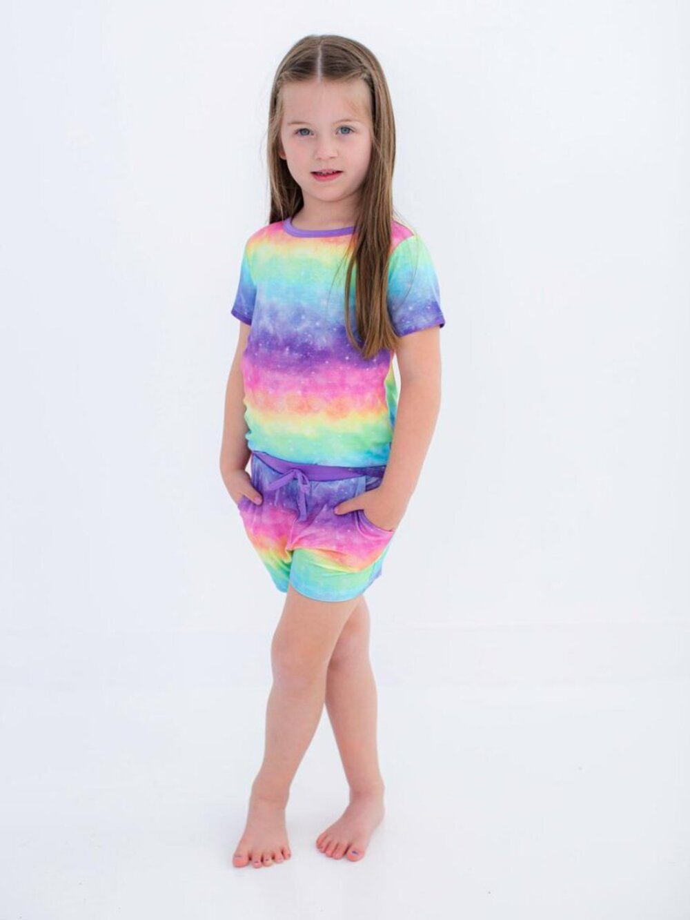 NWT Birdie Bean Thea Bamboo Viscose 2-Piece Short Sleeve Lounge Set - Size 2T